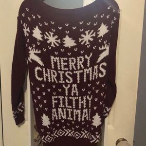 Off the shoulder ugly Christmas sweater